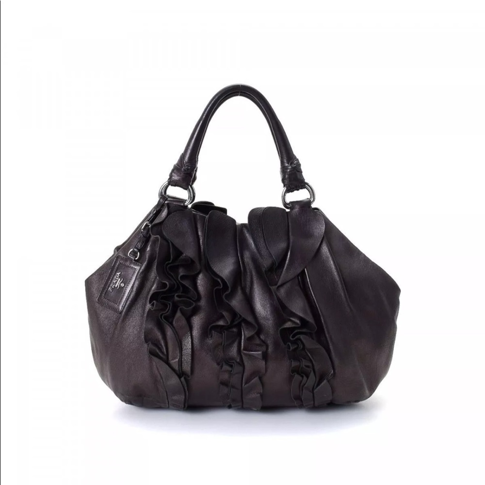 Authentic Prada Hobo Shoulder Bronze Brown Bag